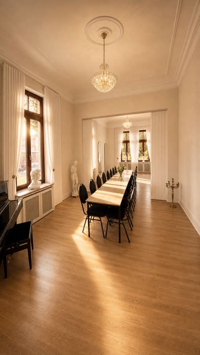 Blick durch den lichtdurchfluteten Eventraum